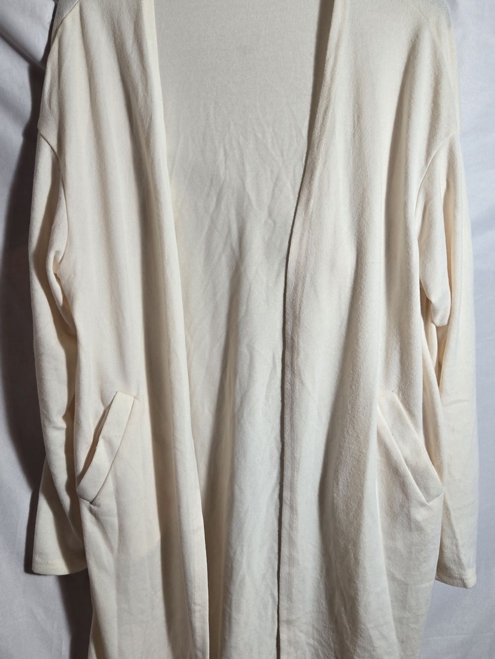Cream Open-Front Women’s Duster Sweater Cardigan